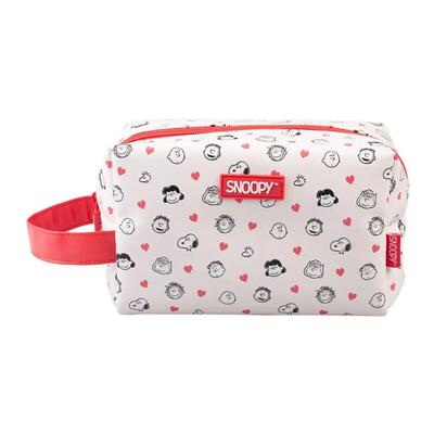 Beauty case da viaggio per adulti di Snoopy in poliestere con gancio e manico