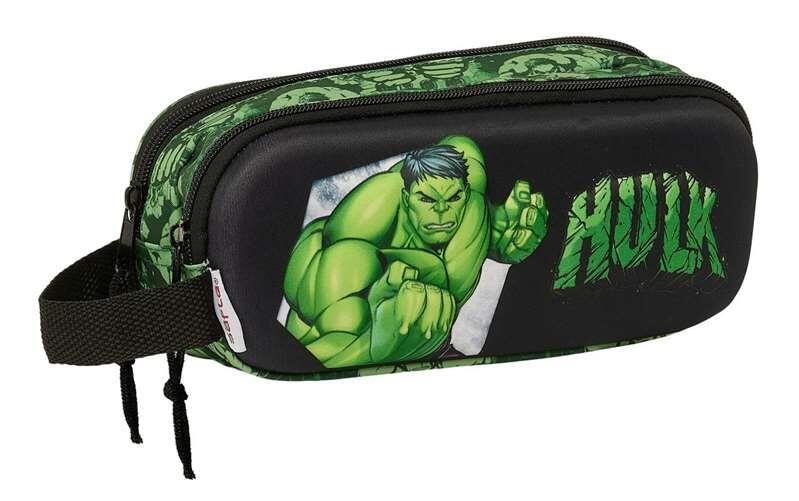 Trousse double Hulk 3D pour enfants avec 2 fermetures éclair, verte 4/6