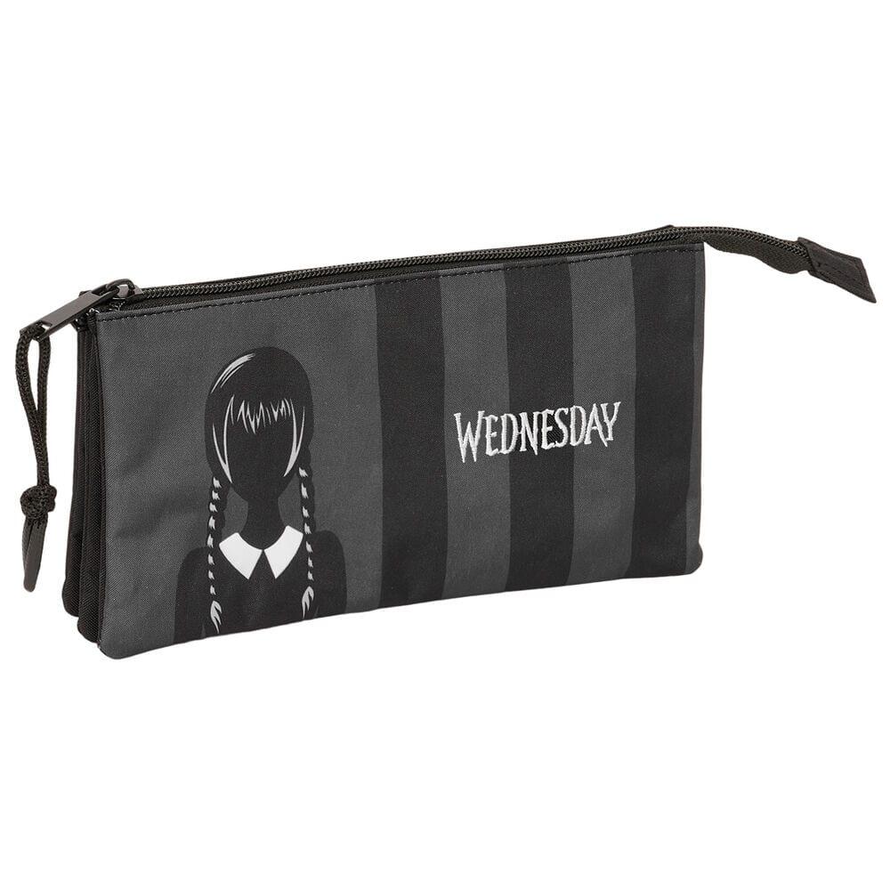 Trousse triple Wednesday pour enfants, avec 3 compartiments et fermeture éclair 2/3