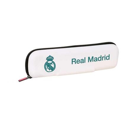 Trousse à crayons Real Madrid pour enfants, en PVC transparent avec fermeture