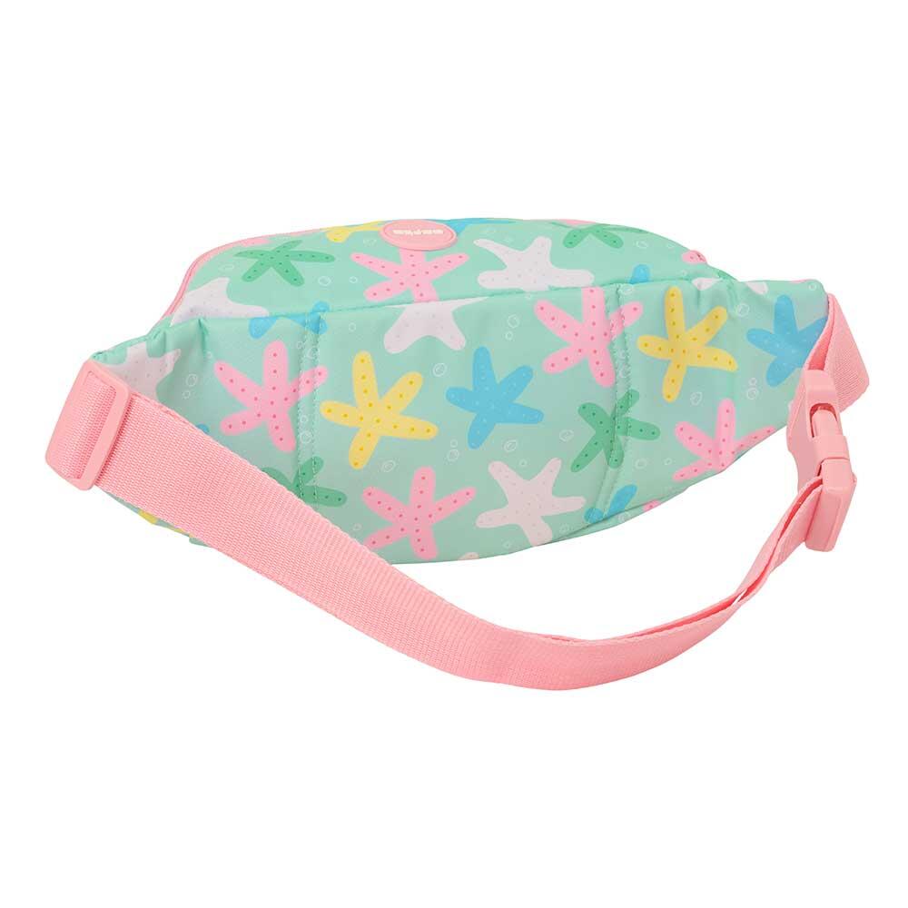 Marsupio bambino stelle con cerniera e tasca frontale verde 2/3
