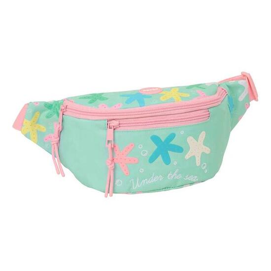 Kinder-Bauchtasche Sterne mit Reißverschluss und Fronttasche Grün