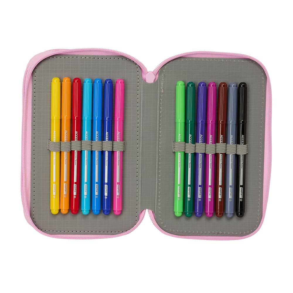 Astuccio per bambini degli Avengers con accessori e cerniera, 3 scomparti, rosso 6/6