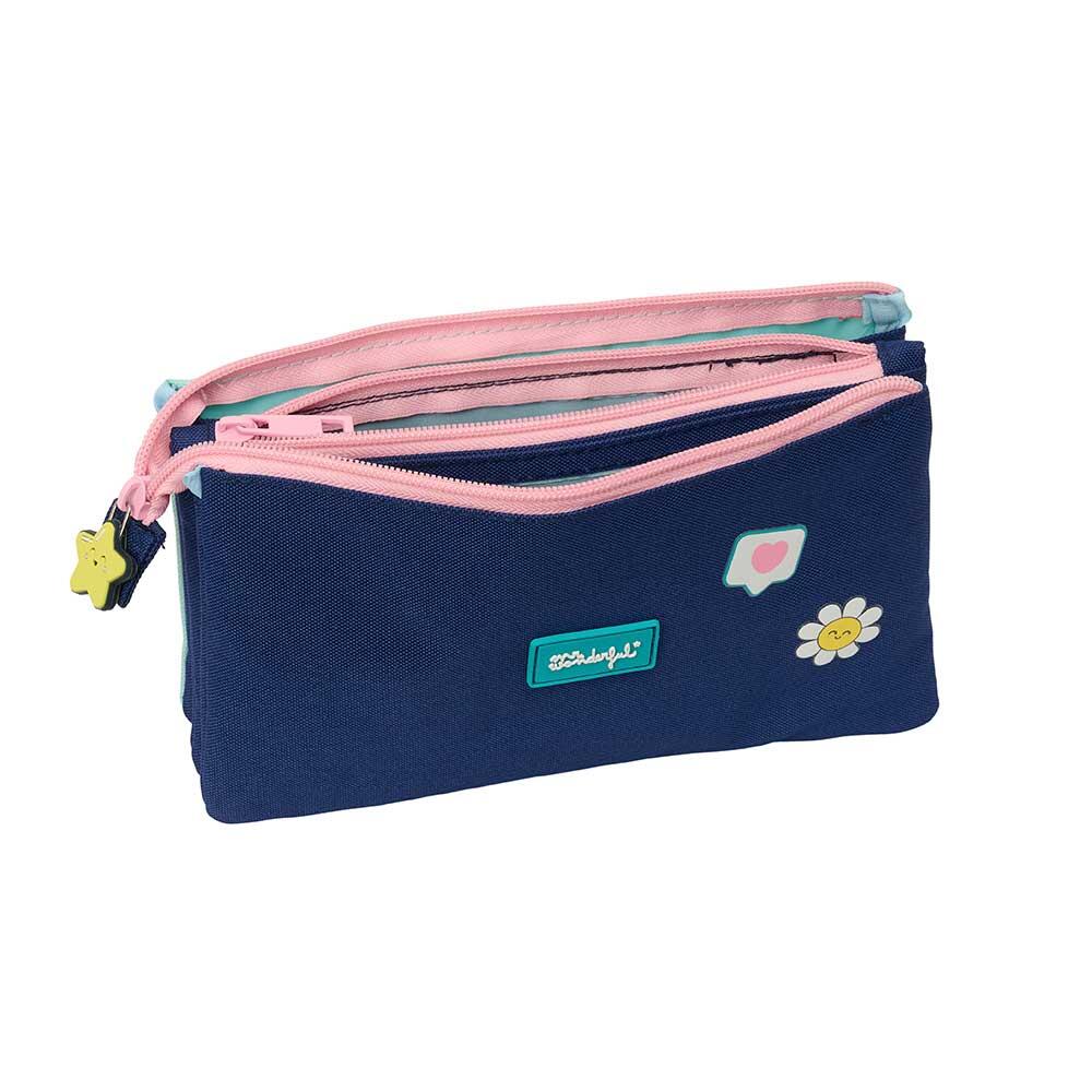 Astuccio triplo Mr. Wonderful Star per bambini con 3 cerniere, blu 3/3