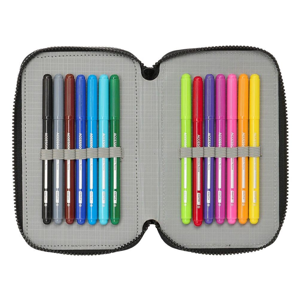 Astuccio doppio The Mandalorian per bambini con 28 pezzi e cerniera, nero 3/4
