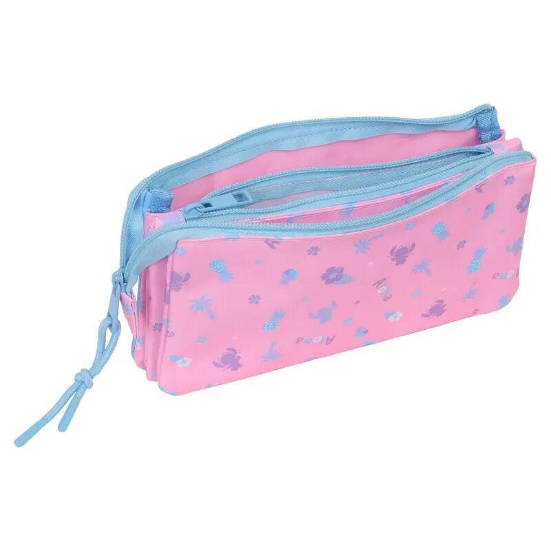 Vaiana Dreifaches Federmäppchen für Kinder mit 3 Fächern, 23 x 3 x 12 cm, Rosa 5/5