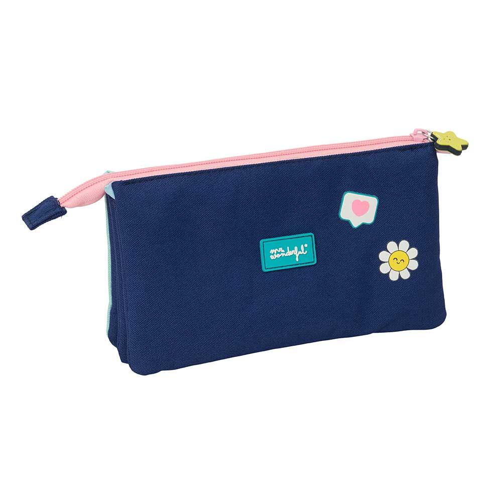 Astuccio triplo Mr. Wonderful Star per bambini con 3 cerniere, blu 2/3
