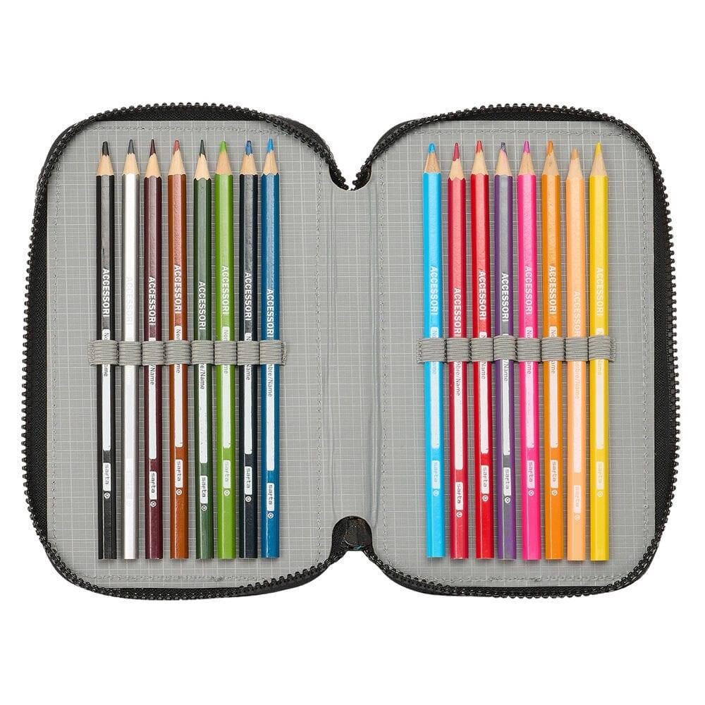 Astuccio doppio The Mandalorian per bambini con 28 pezzi e cerniera, nero 4/4