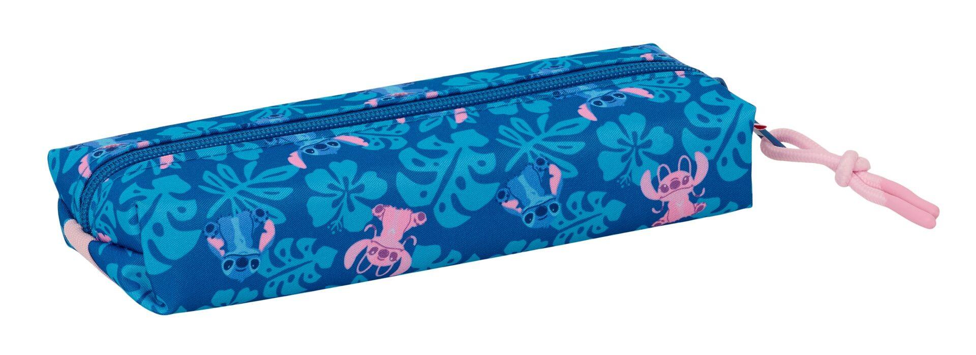 Astuccio per matite Stitch per bambini in poliestere con cerniera, 22 cm, blu 2/3