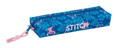 Astuccio per bambini Stitch in PVC trasparente con cerniera e set scolastico blu