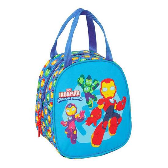 Iron Man Kinder-Isolier-Kulturbeutel mit Griff und blauem Aluminiumfutter