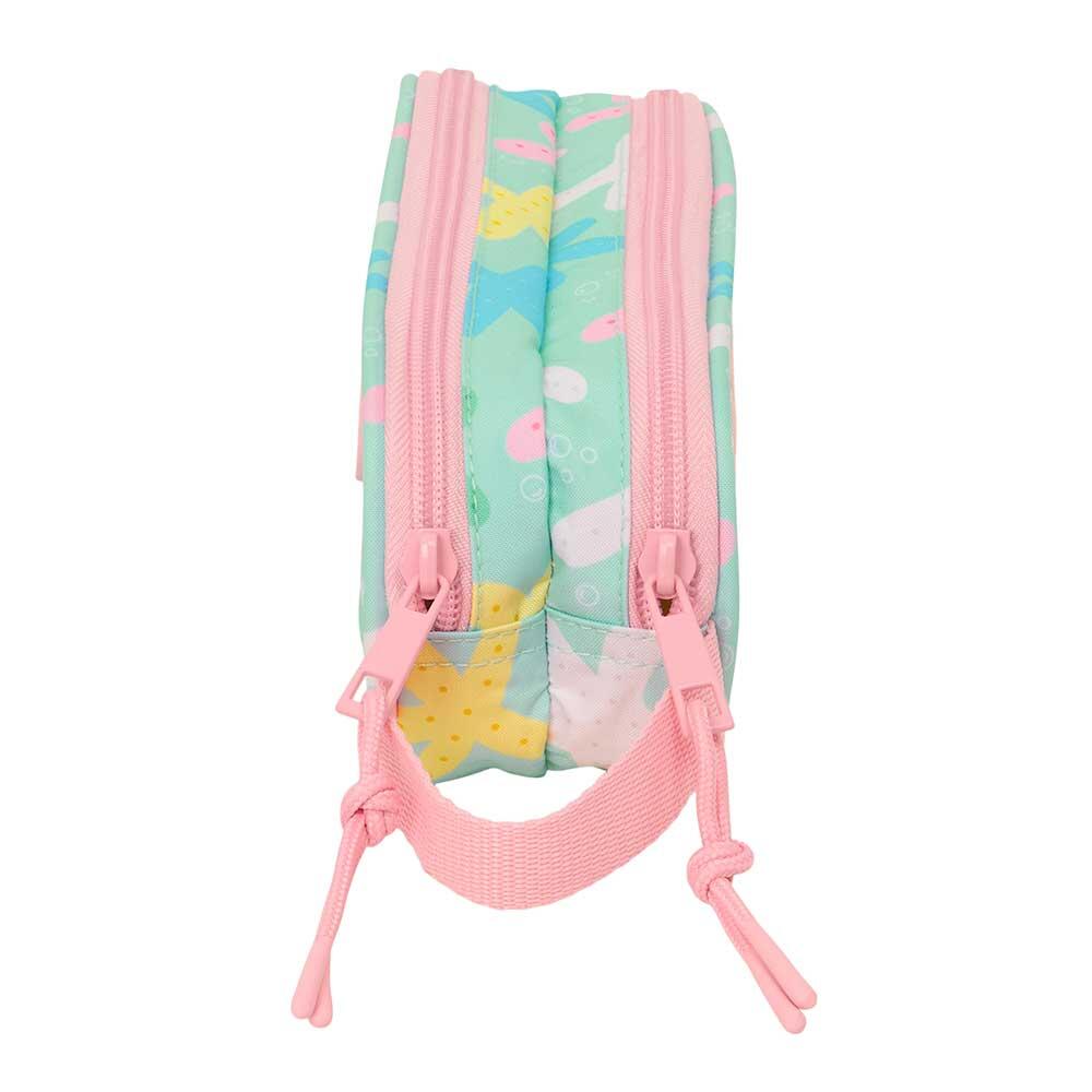 Astuccio doppio per bambini con stelle e 2 cerniere, verde menta. 3/3