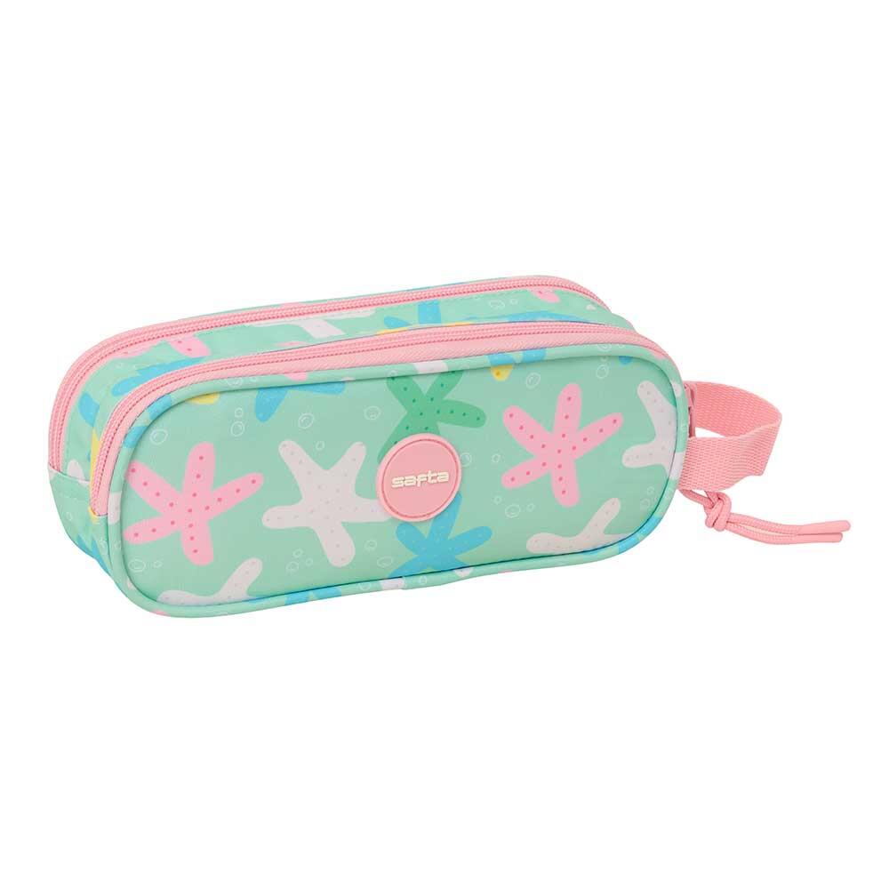 Astuccio doppio per bambini con stelle e 2 cerniere, verde menta. 2/3