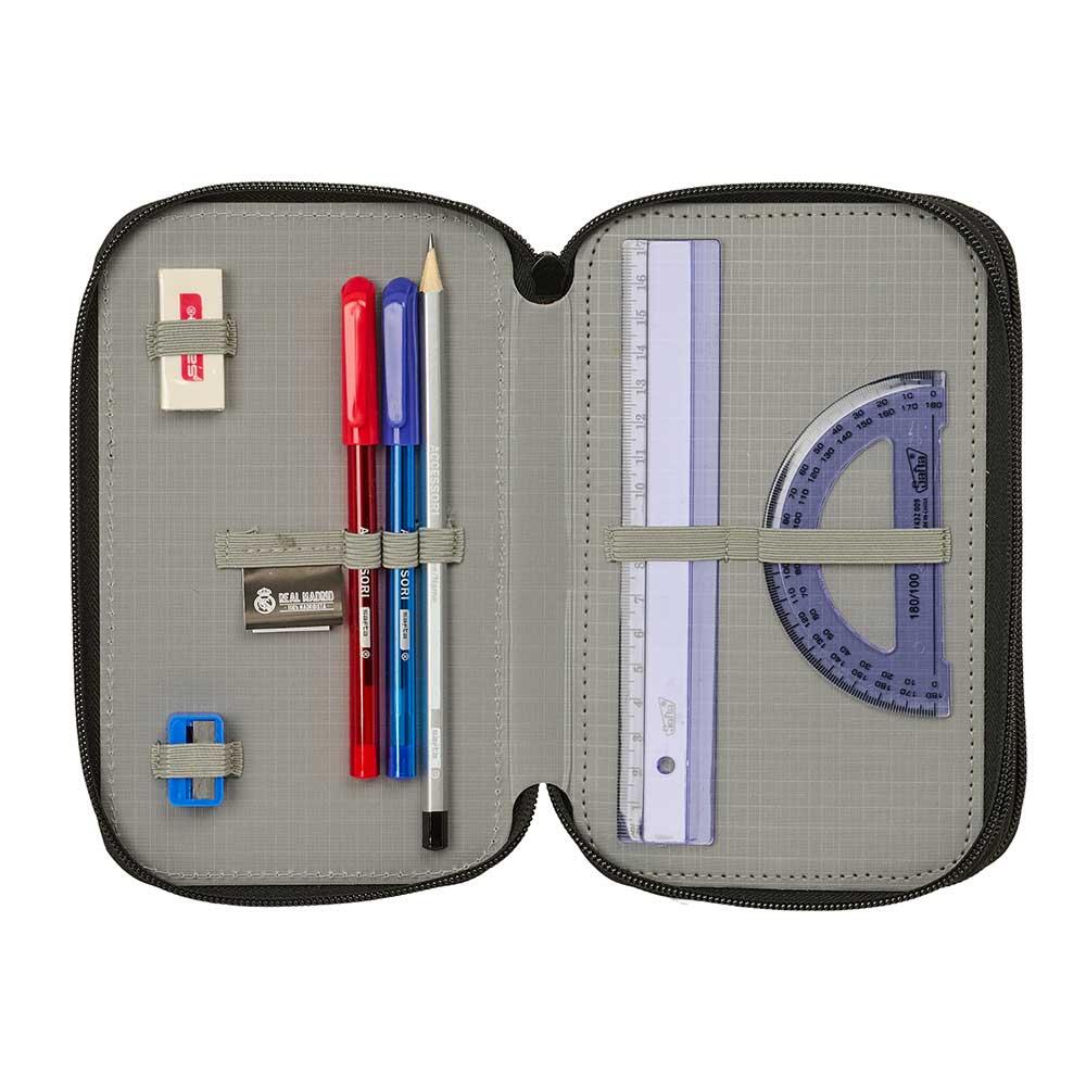 Astuccio triplo per bambini del Real Madrid con 42 scomparti e cerniera - Blu 4/6