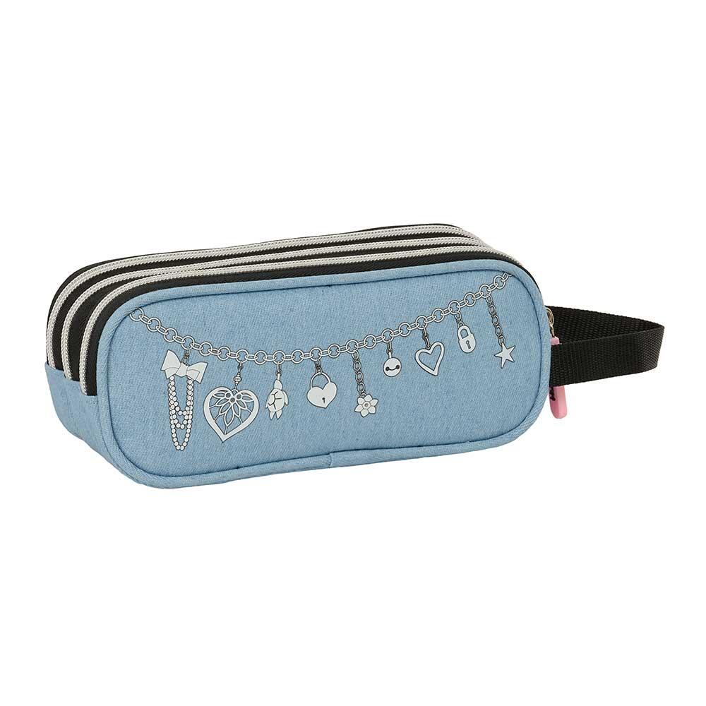 Trousse double K-Pop Demon Hunters pour enfants avec fermeture éclair, bleu 2/3