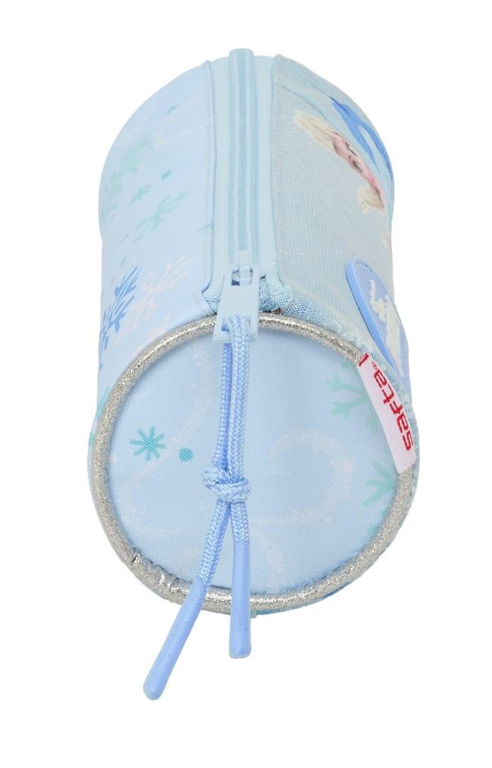 Astuccio rotondo per bambini Frozen con cerniera e maniglia estraibile, azzurro 3/3