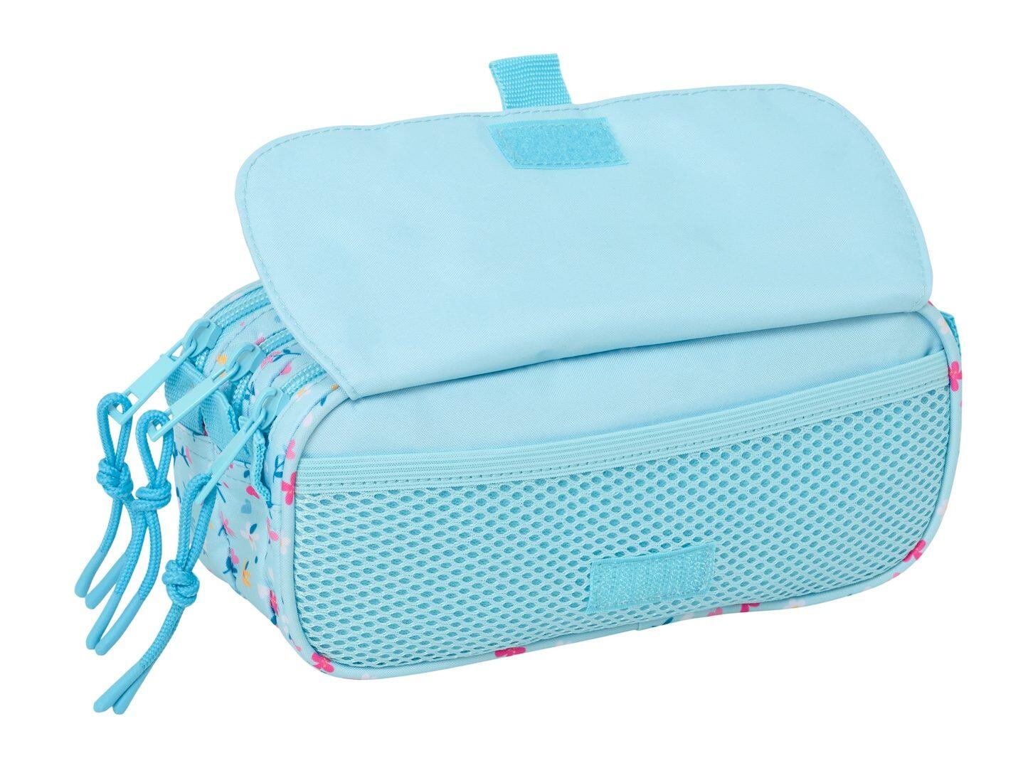 Astuccio per bambini Blackfit8 Petals con tripla cerniera, 22 cm, blu 4/4