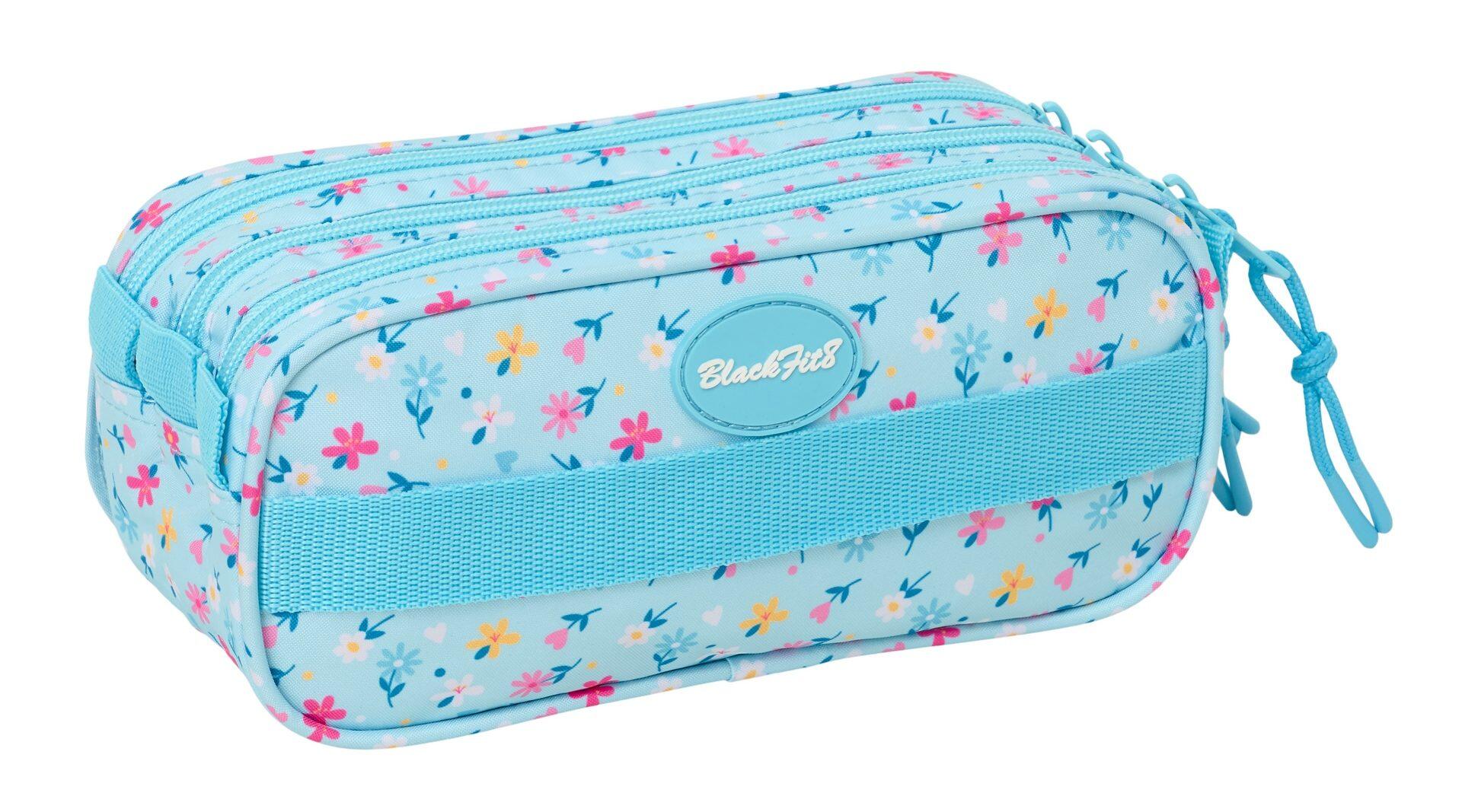 Astuccio per bambini Blackfit8 Petals con tripla cerniera, 22 cm, blu 2/4