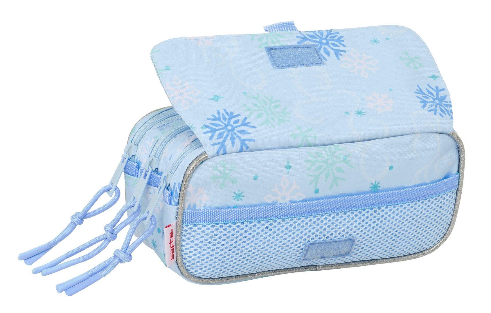 Astuccio triplo Frozen per bambini con cerniera e 3 scomparti - Blu 4/4