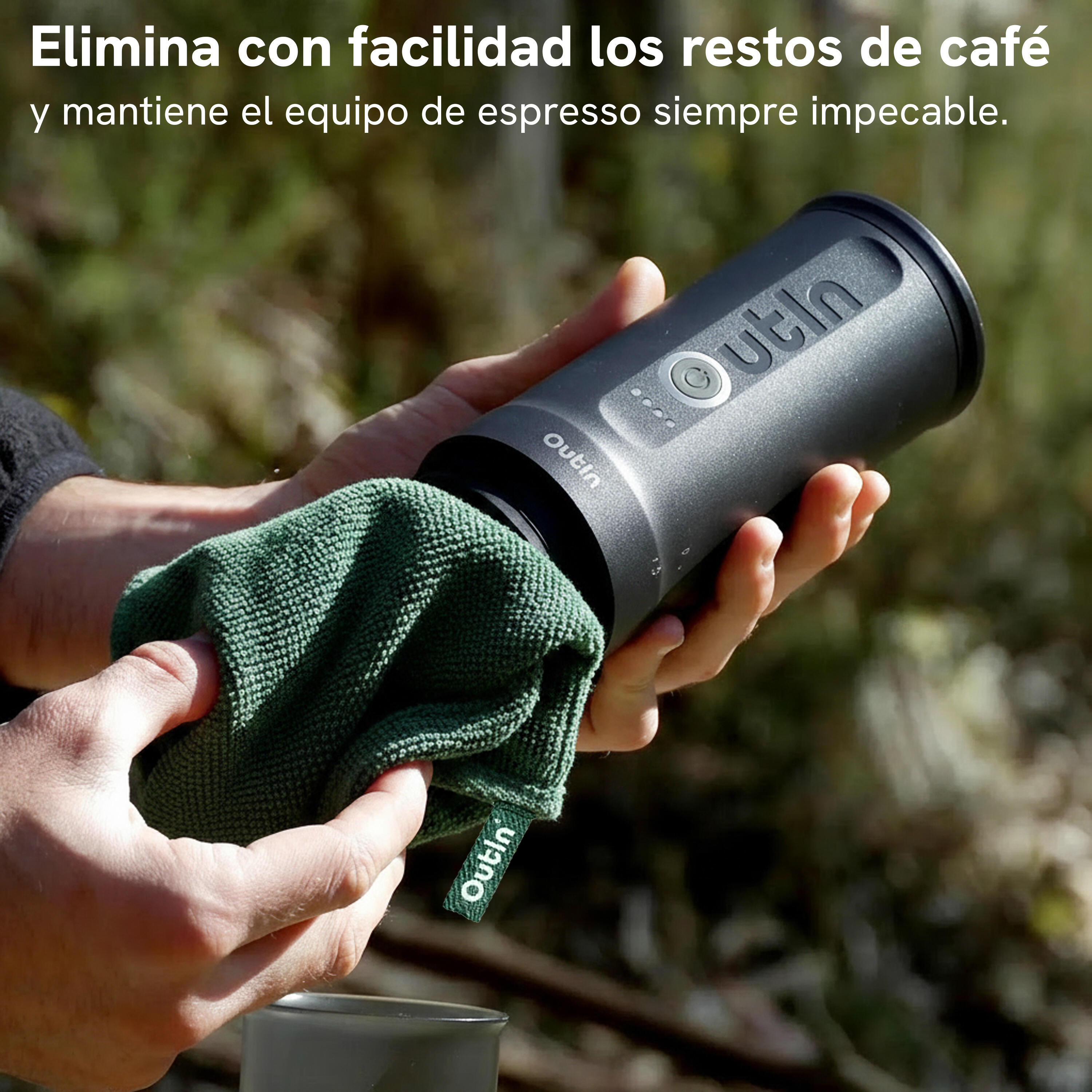Outin Barista, set de 2 toallas de microfibra, verde 2/5