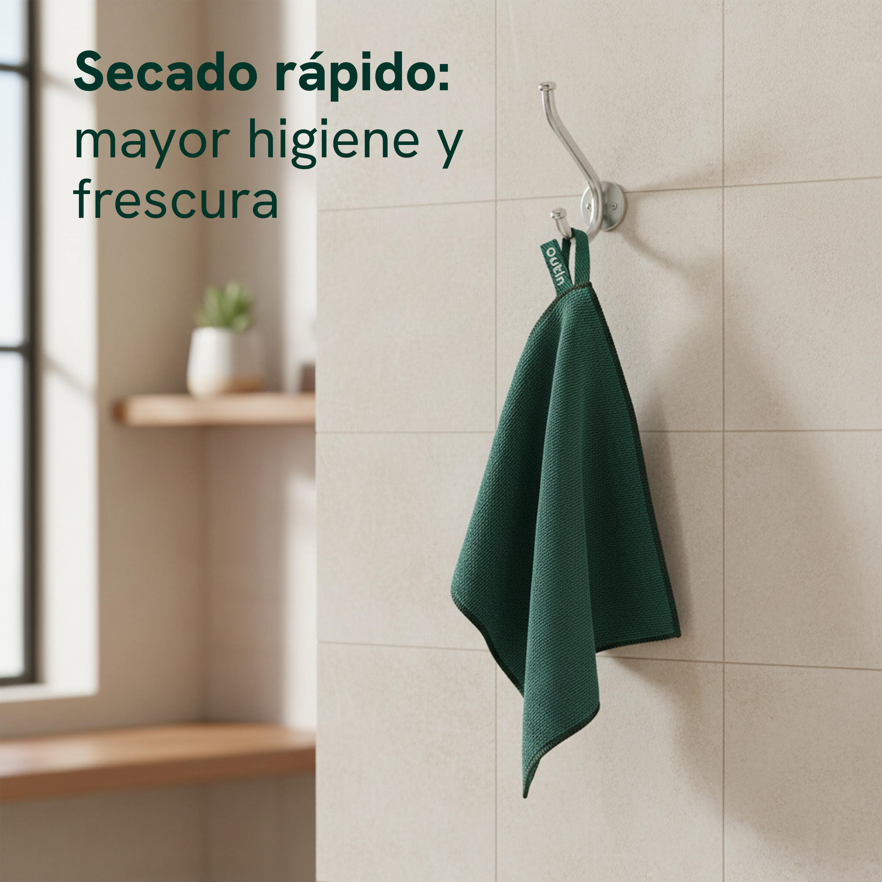Outin Barista, set de 2 toallas de microfibra, verde 4/5