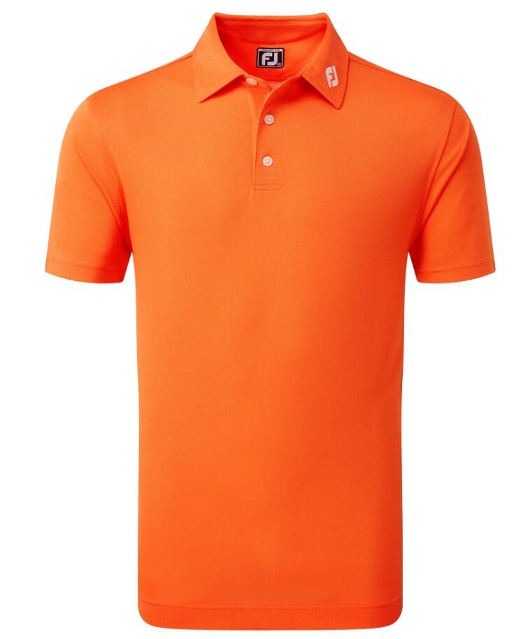 Polo da golf da uomo Footjoy Stretch Pique Solid Arancione 3/4