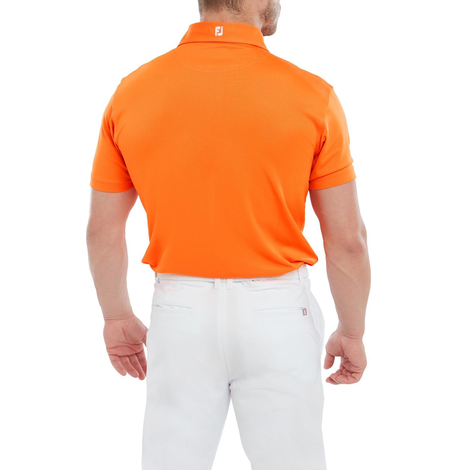 Polo da golf da uomo Footjoy Stretch Pique Solid Arancione 2/4