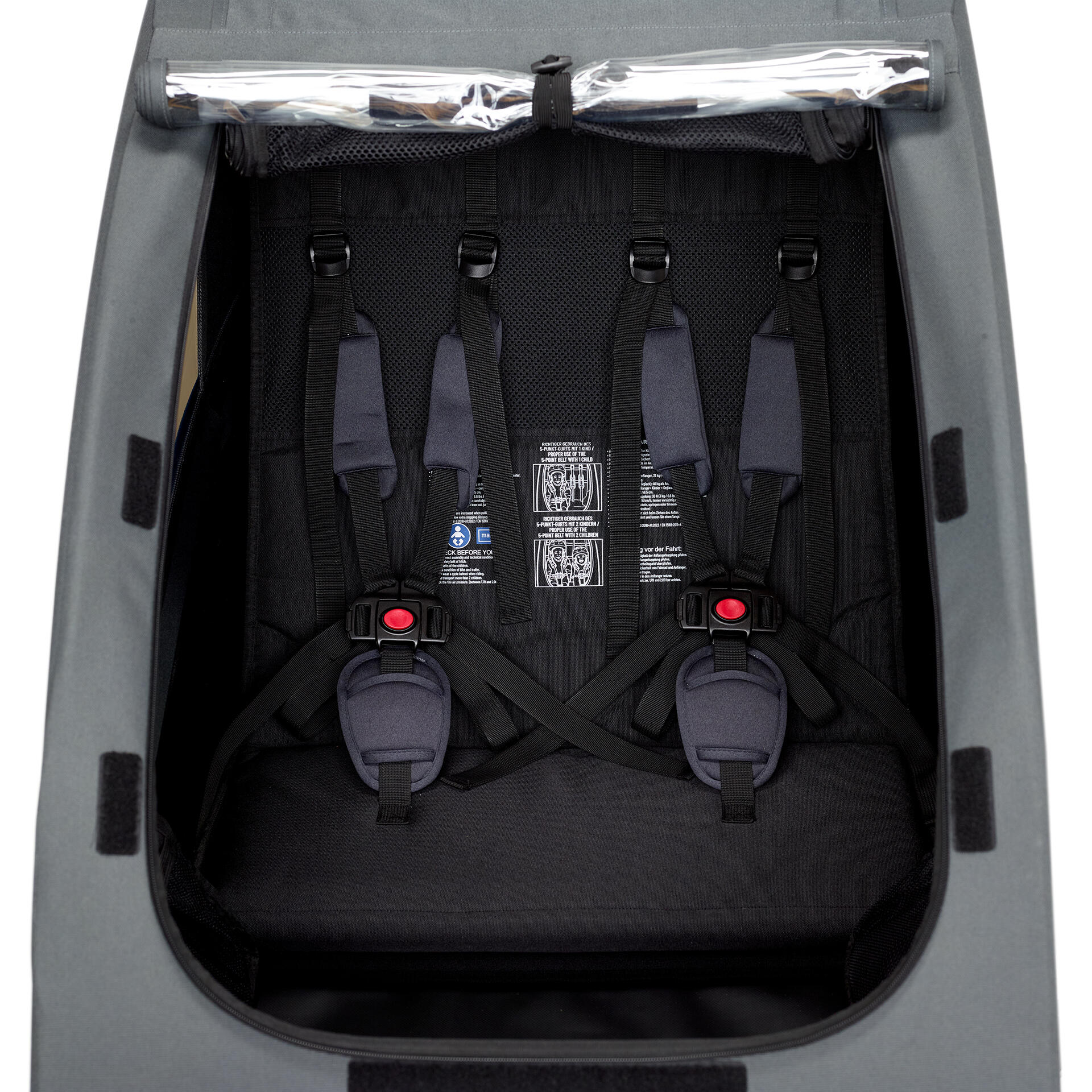 Remorque Vélo pour Enfants & Poussette 2 en 1 Noir/Gris 3/7