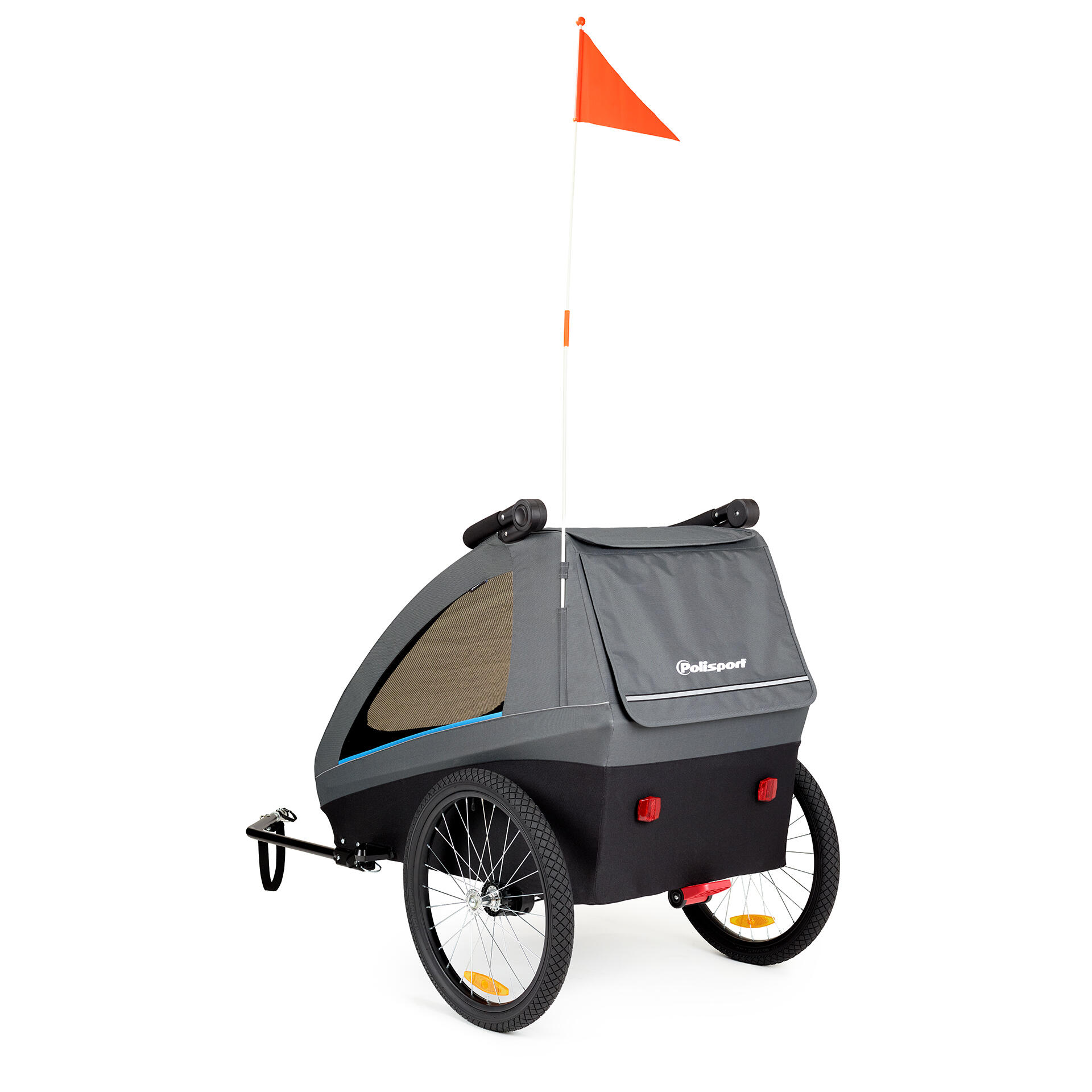 Remorque Vélo pour Enfants & Poussette 2 en 1 Noir/Gris 2/7