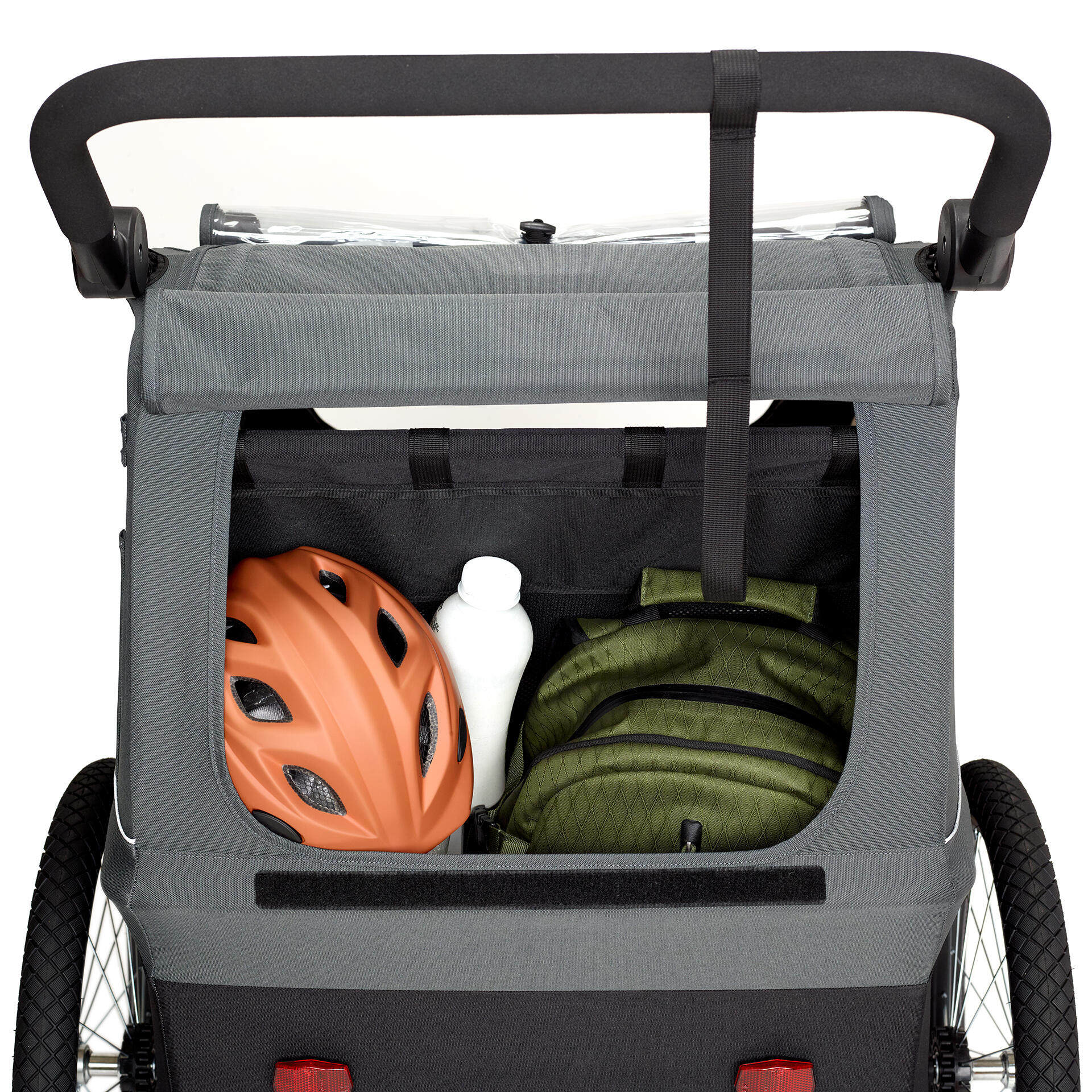 Remorque Vélo pour Enfants & Poussette 2 en 1 Noir/Gris 4/7