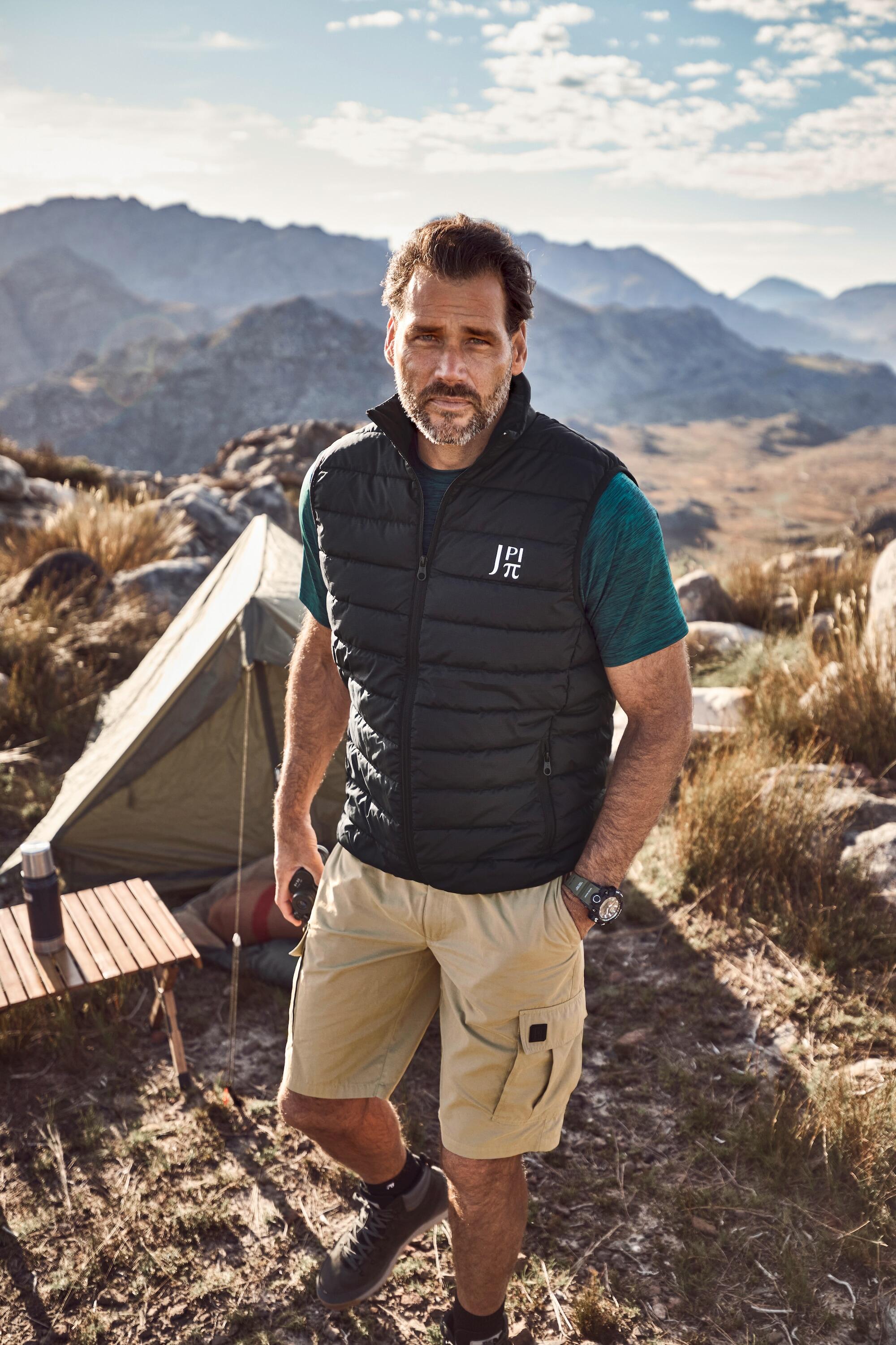Heren Doorgestikte bodywarmer outdoor Buik-Fit in opbergzakje 6/6