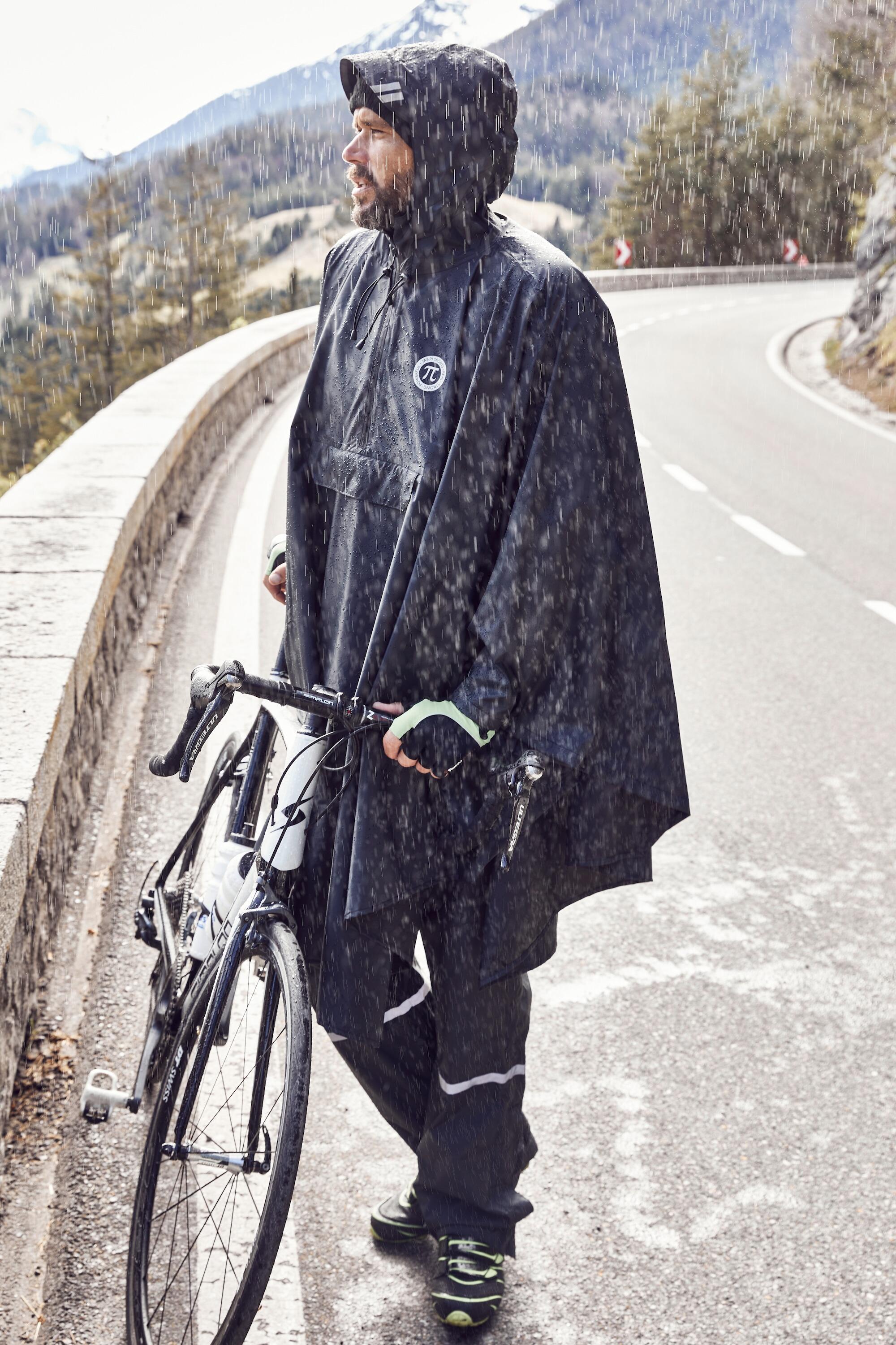 Herren Regen-Poncho Bikewear wasserdicht Kapuze 7/7
