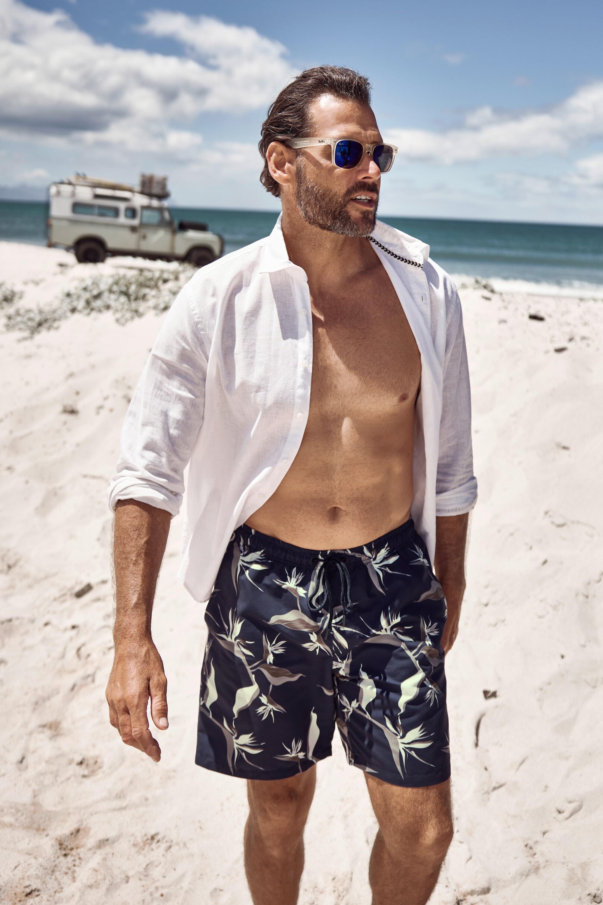 Heren Zwembroek beachwear all-over print elastische band 6/6