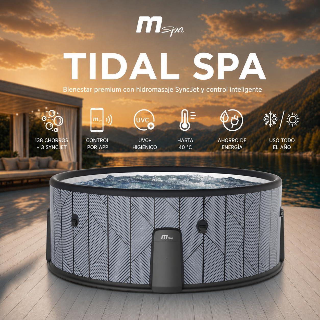 MSpa Tidal Okrągłe Półsztywne Spa Dmuchane, 4–6 osób 3/7