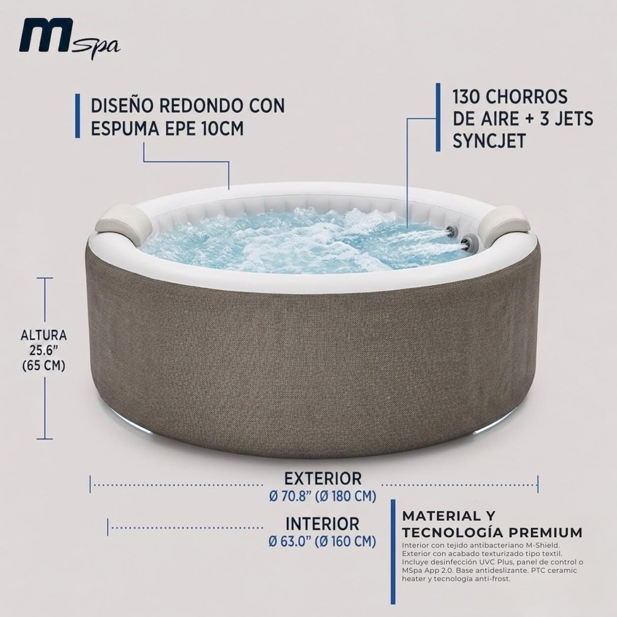 MSpa - Vasca idromassaggio gonfiabile semirigida circolare Cocoon-Eco 4–6 5/7