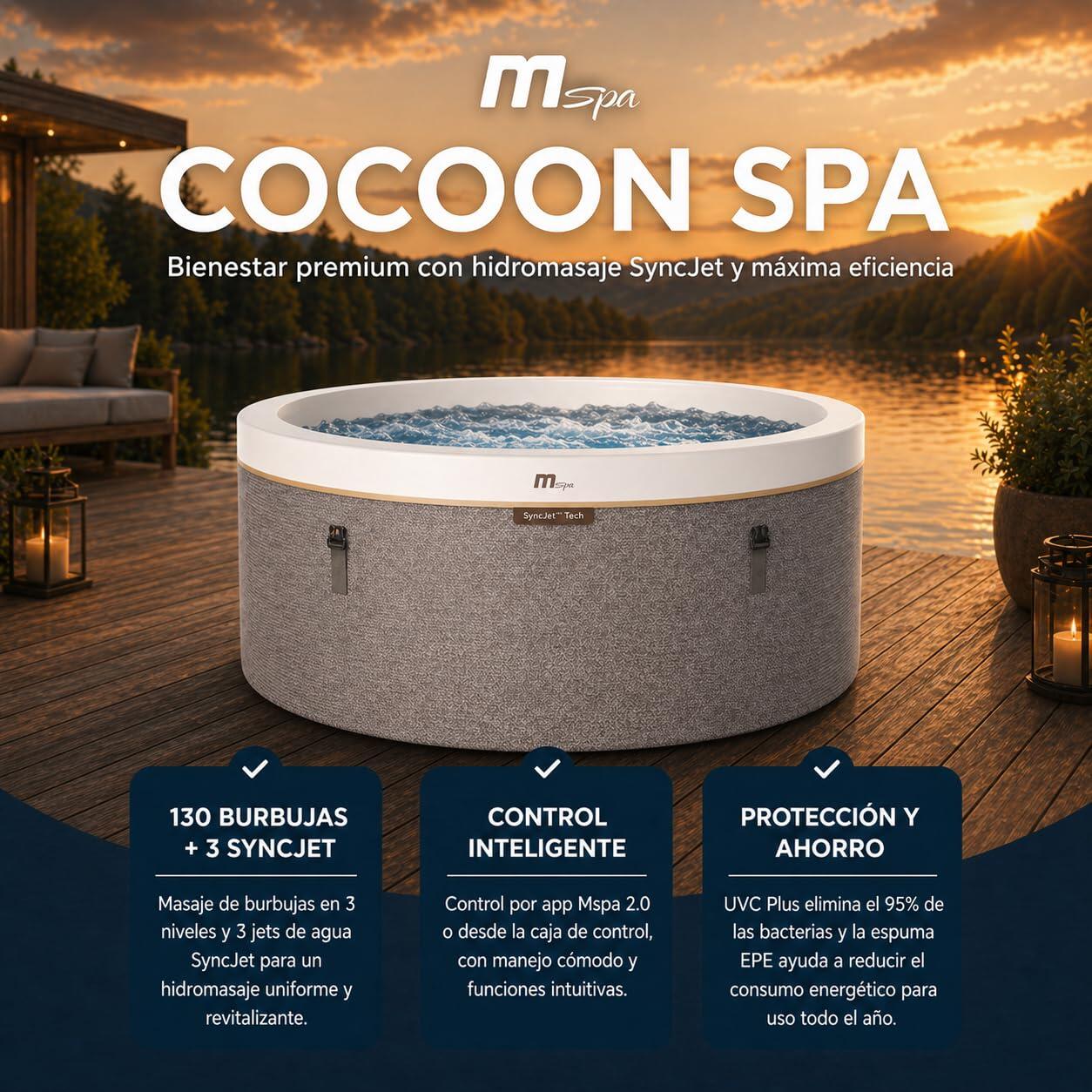 MSpa - Vasca idromassaggio gonfiabile semirigida circolare Cocoon-Eco 4–6 4/7