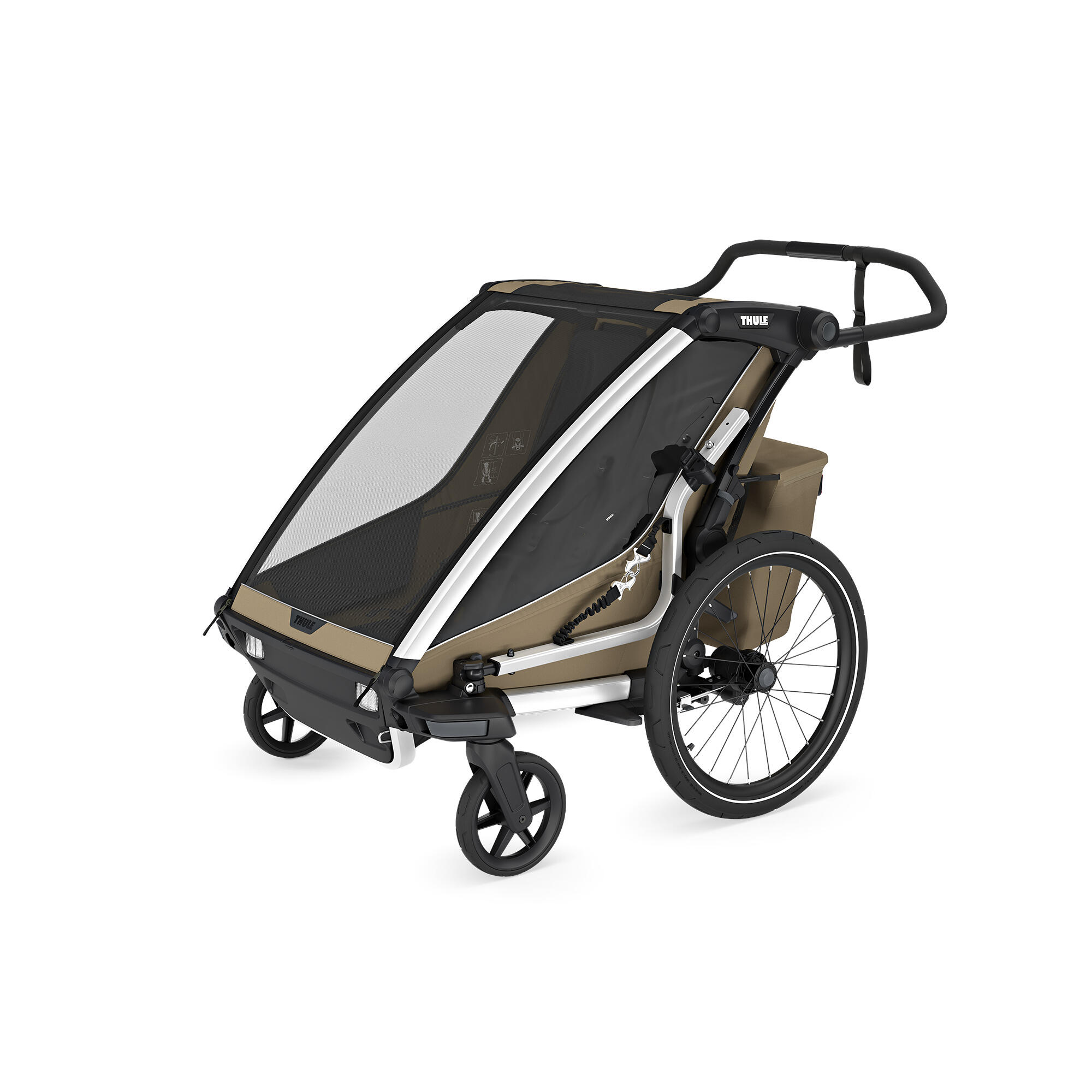 THULE Chariot Cross 2 Double rimorchio per bambini Faded Khaki 3/8