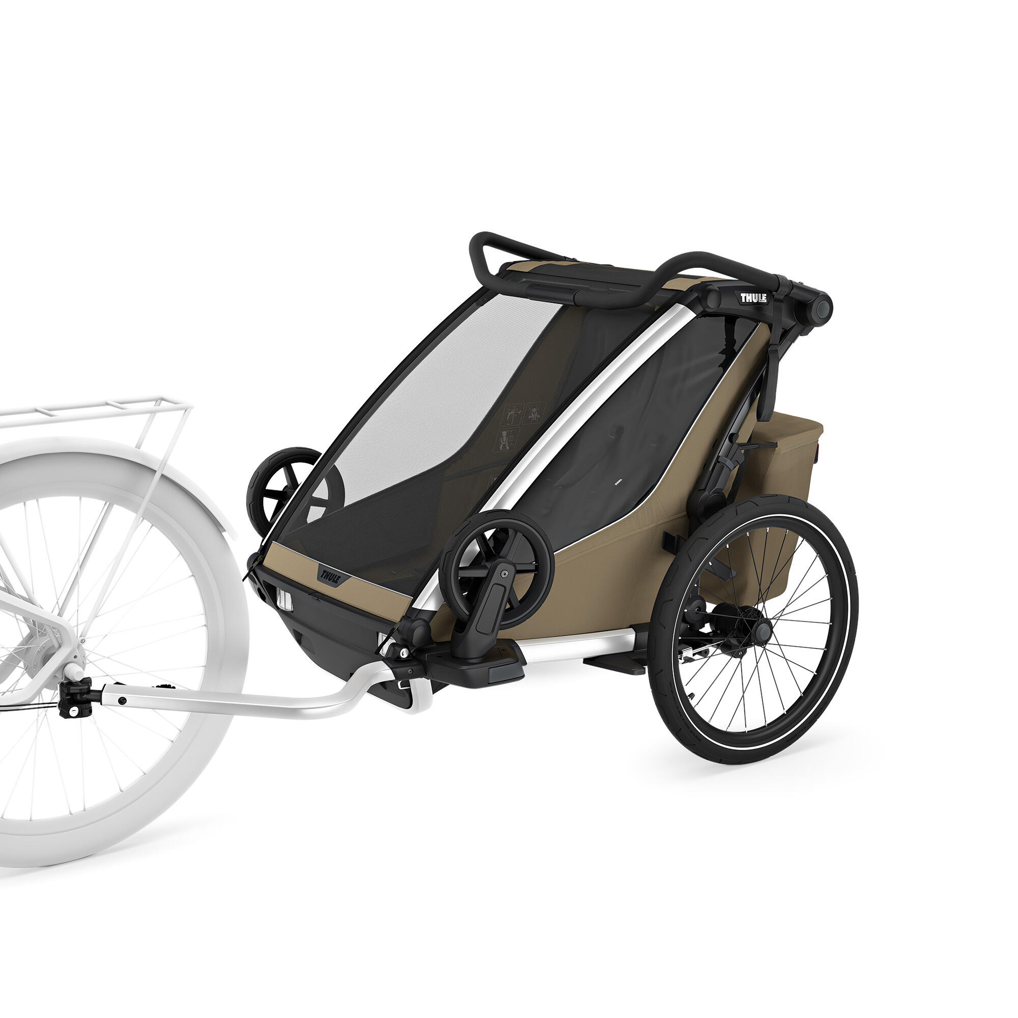 THULE Chariot Cross 2 Double rimorchio per bambini Faded Khaki 2/8