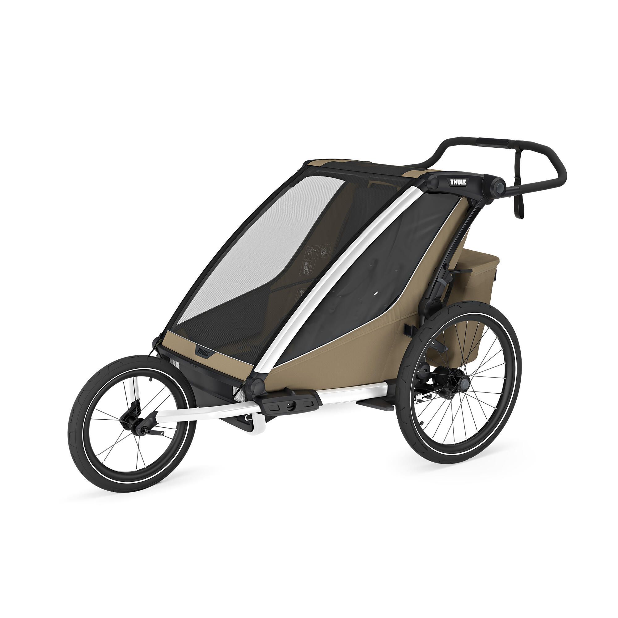 THULE Chariot Cross 2 Double rimorchio per bambini Faded Khaki 5/8