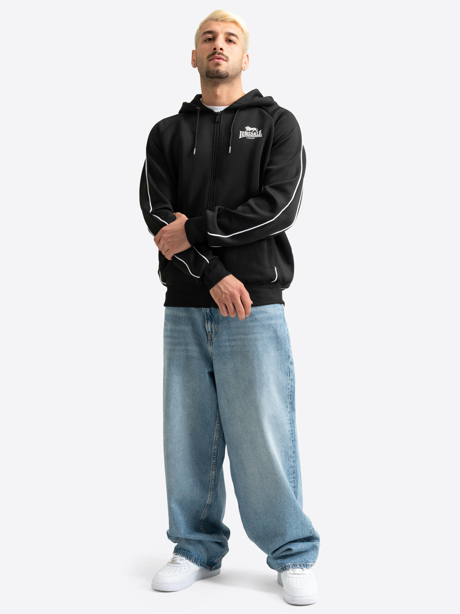 LONSDALE Heren trainingsjack met capuchon regular fit ACHAVANICH 3/6