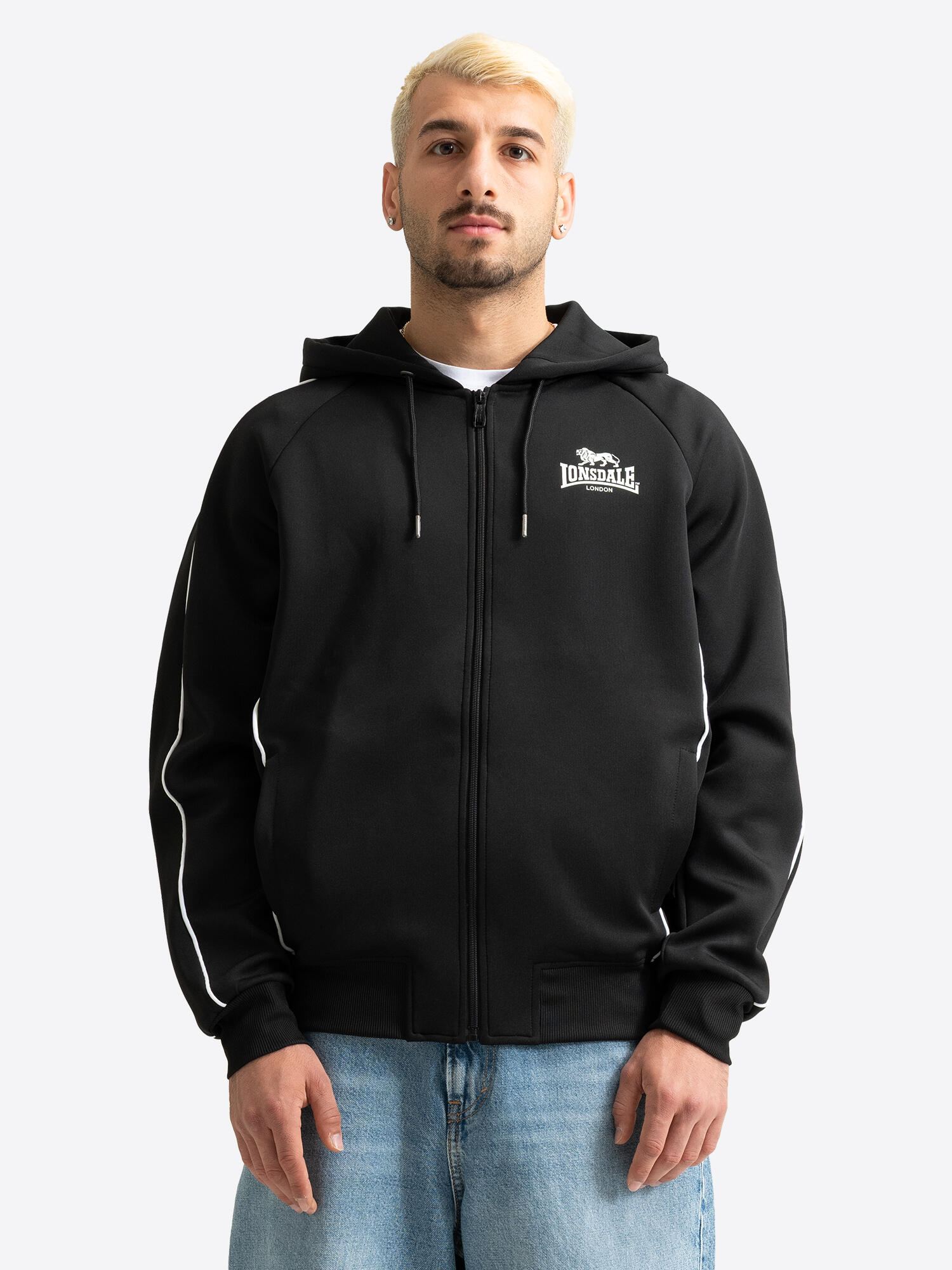 LONSDALE Heren trainingsjack met capuchon regular fit ACHAVANICH 5/6