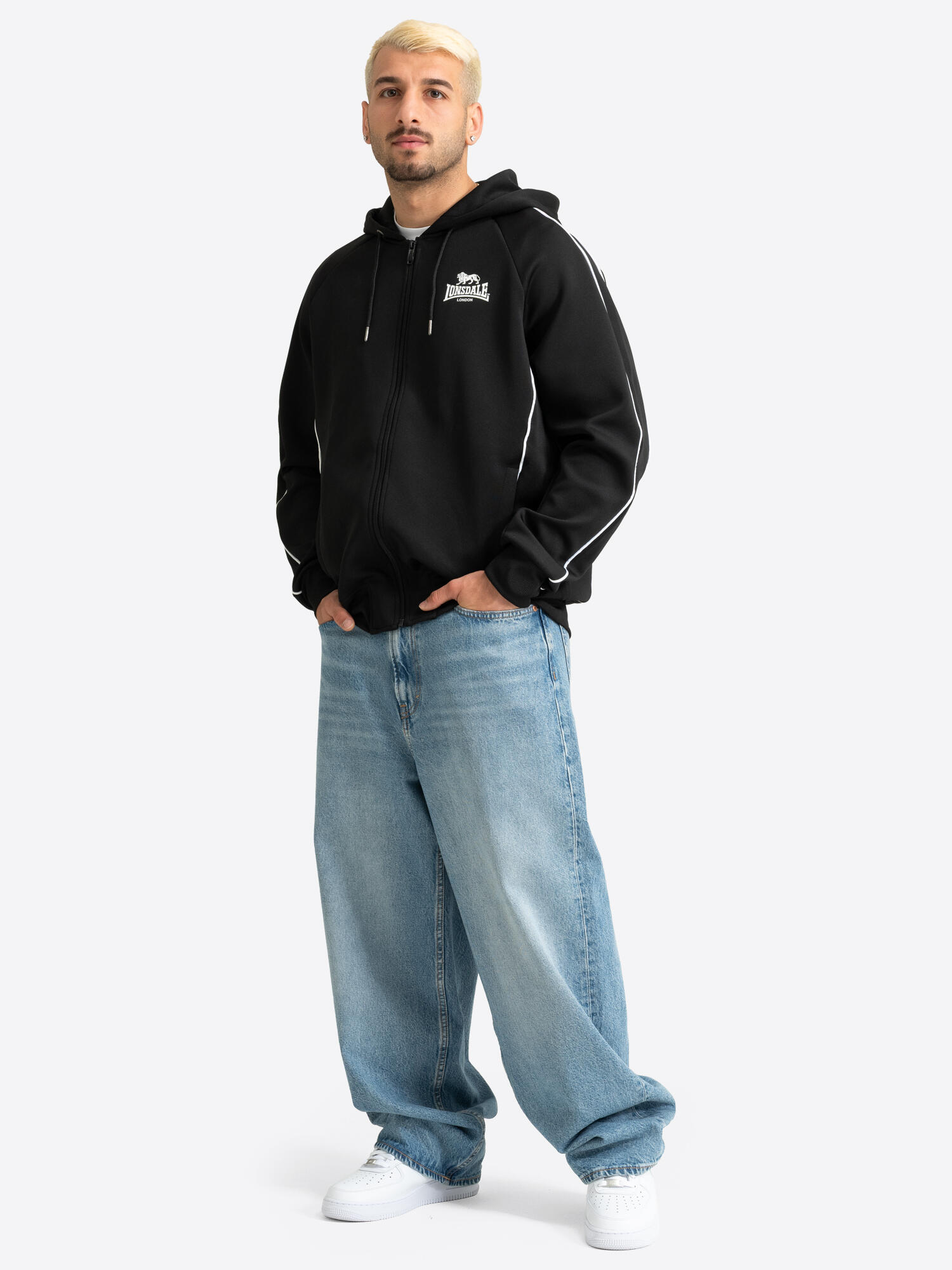 LONSDALE Heren trainingsjack met capuchon regular fit ACHAVANICH 4/6