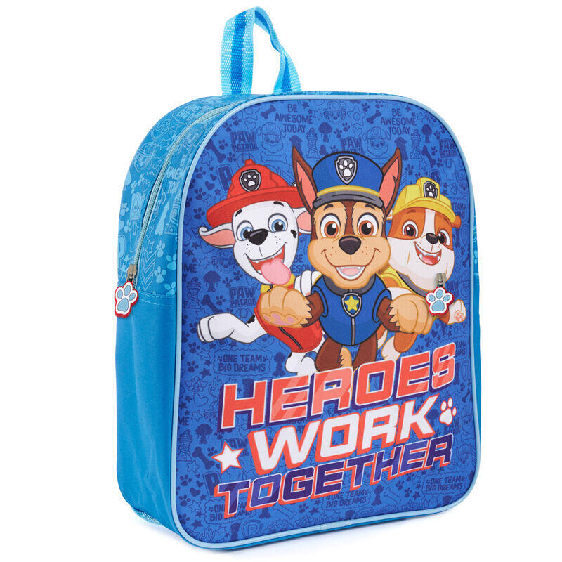 Sac à dos scolaire Pat' Patrouille pour enfants 24 x 10 x 30 cm bleu turquoise 2/2
