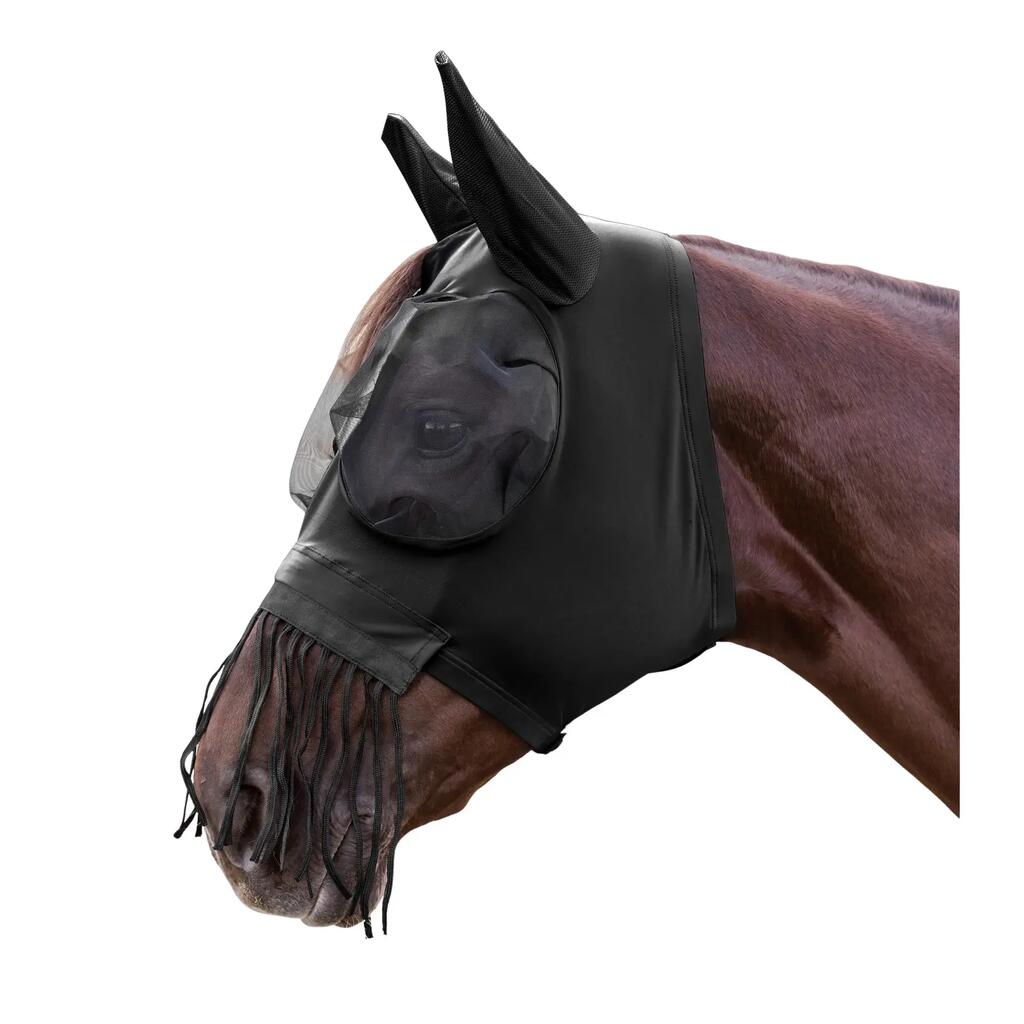 Horse fly mask with nose fringes Waldhausen Puck