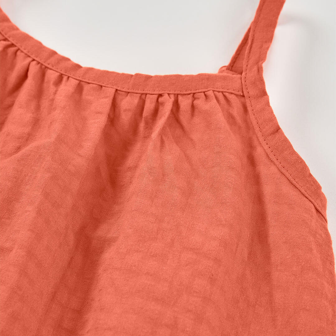 Vestido de tirantes para niña con estampado de palmeras 3/4