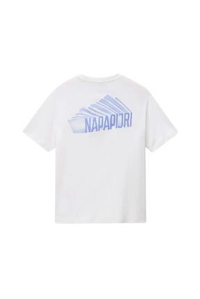 T-shirt - Homme - coupe regular, col rond - Senar - bleu/blanc