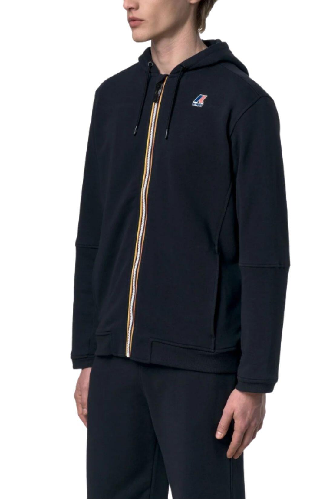 K-WAY - Unisex hoodie Prosper in poly-katoen, rits, kapje, donkerblauw 3/3