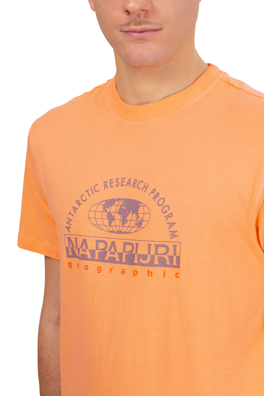 NAPAPIJRI - Heren T-shirt regular Macas, maat M, kleur Oranje 5/5