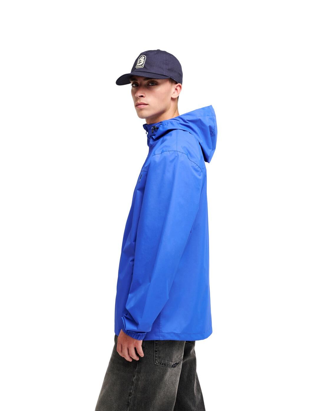 Chaqueta impermeable con capucha OVERCAST 3K TAPE Azul Hombre 3/4
