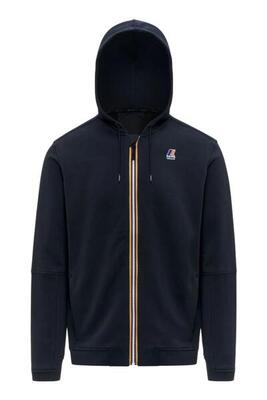 K-way - unisex hoodie prosper in poly-katoen, rits, kapje, donkerblauw